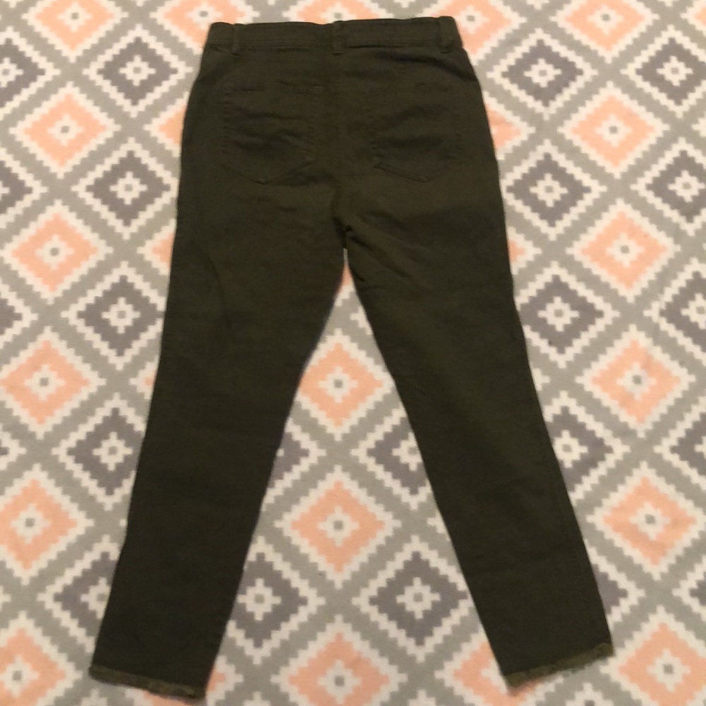 LOFT Dark Olive Skinny Jeans/Trousers Size 2P - Picture 11 of 13